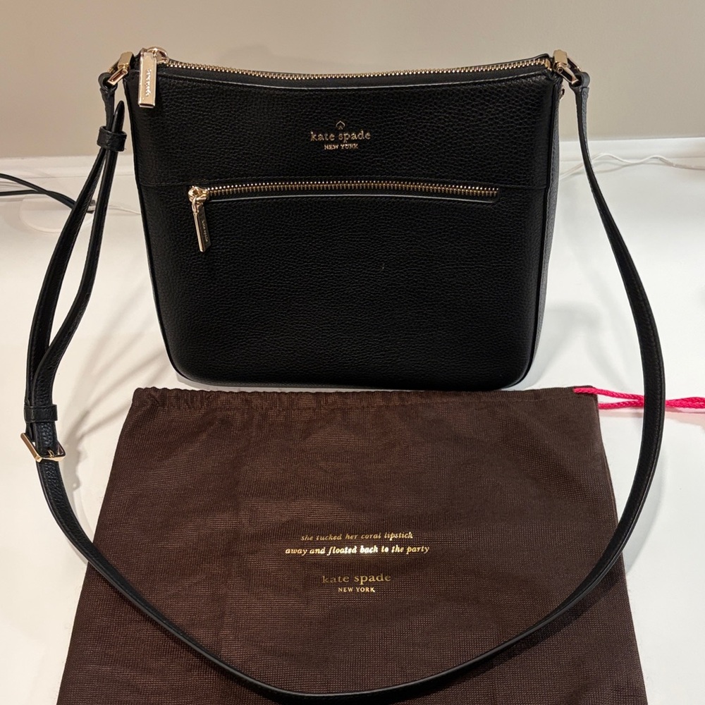 Kate Spade Black Crossbody Bag with Gold Accents
